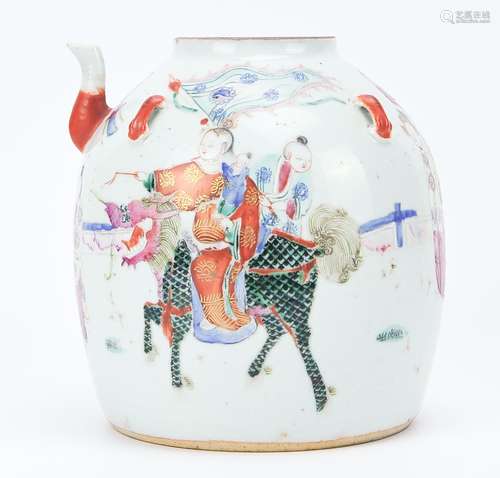 A Large Chinese Famille Rose Teapot, 19th C.