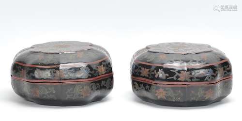 Pair of Lacquerware Boxes,20th C.