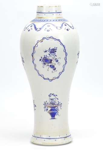 A Chinese Export Blue And White Vase,18th C.