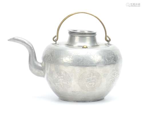 Chinese Pewter Tea Pot,Republic Period