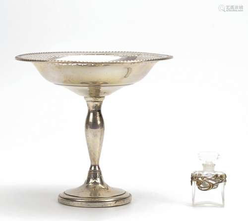 Sterling Silver Compote & Chanel Perfume Bottle