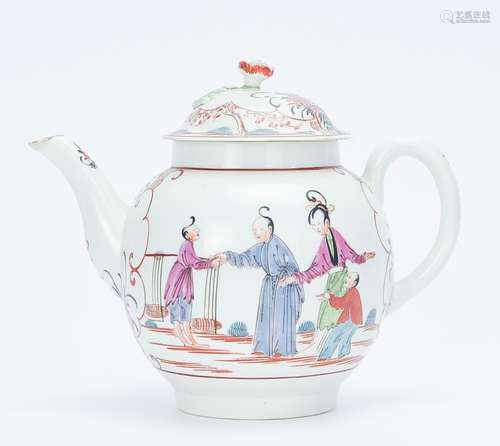 A Worcester Porcelain 'Mandarin' Teapot ,18th C.