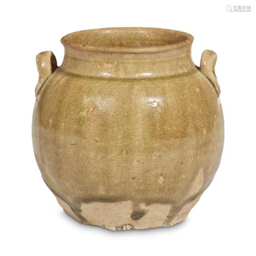 A Chinese celadon-glazed ceramic jar