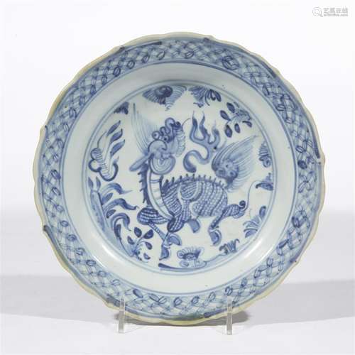 A Chinese blue and white decorated porcelain plate