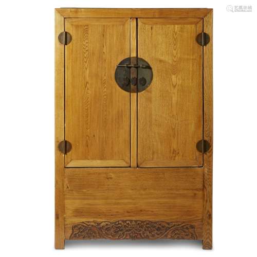 A Chinese two-door elm compound cabinet