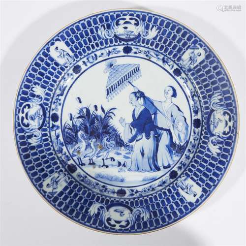 A Chinese export blue and white 