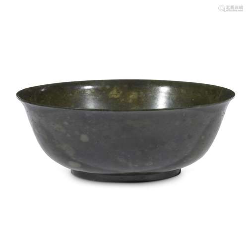 A Chinese spinach jade bowl