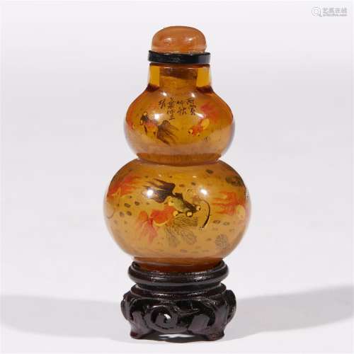 A Chinese interior-painted double-gourd form snuff bottle, attributed to Ye Zhong San