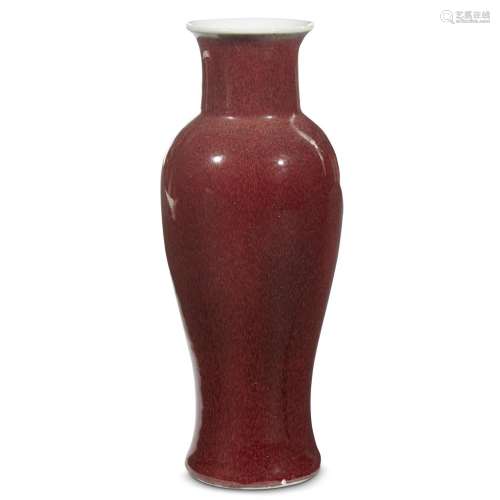 A Chinese copper-red glazed baluster vase