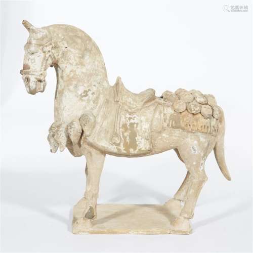 A Chinese painted grey pottery model of a horse