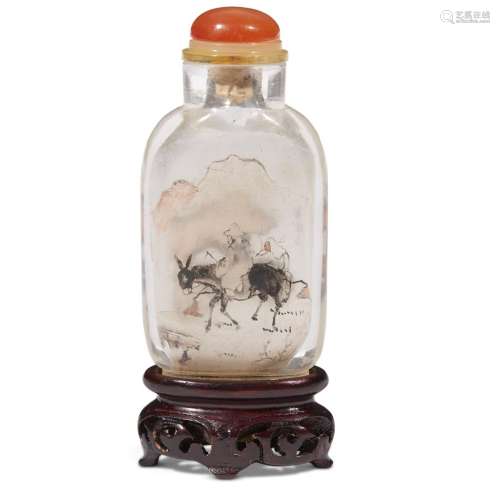 A Chinese interior-painted glass snuff bottle, attributed to Zhou Le Yuan