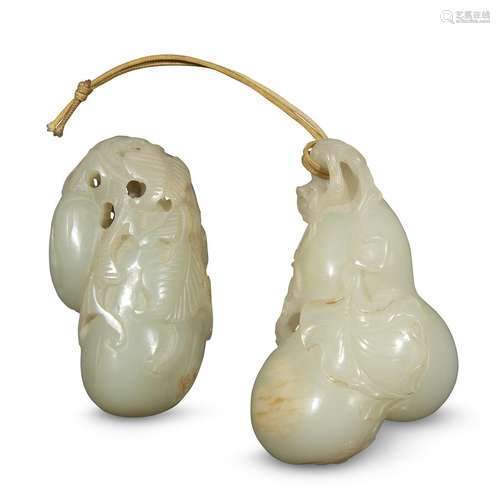 A Chinese carved white jade 