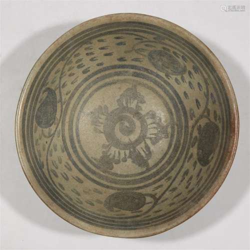 A group of four assorted Thai iron brown-decorated stoneware bowls, Sawankhalok kilns