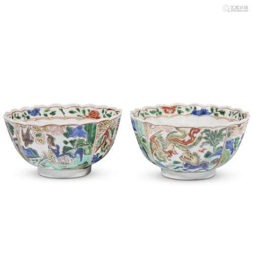A pair of Chinese famille verte-decorated 