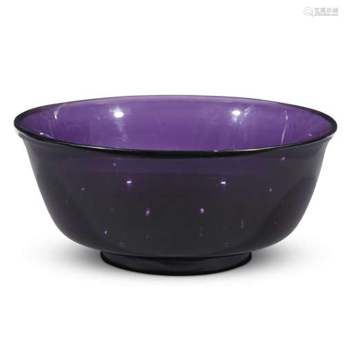 A large Chinese amethyst glass center bowl
