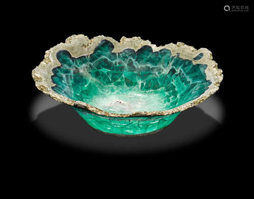 Fluorite Bowl with Pyrite Rim by Gerhard Becker