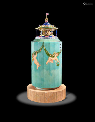 Magnificent Illuminated/Automated Musical Gemstone and Gold Carousel by Andreas von Zadora-Gerlof