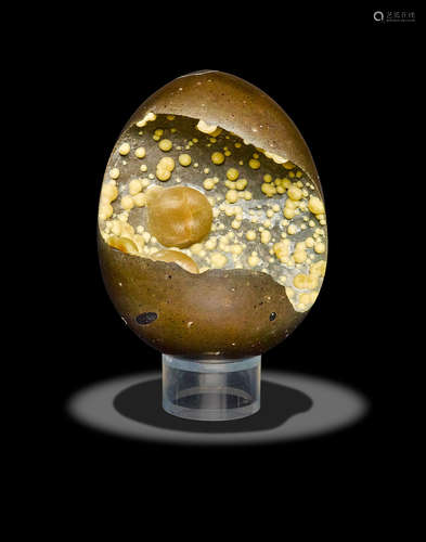 Calcite in Matrix Carved Egg by Dieter Jerusalem