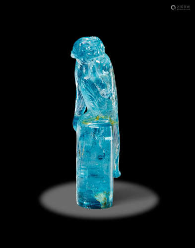 Aquamarine Carving of a Monkey by W. Klein