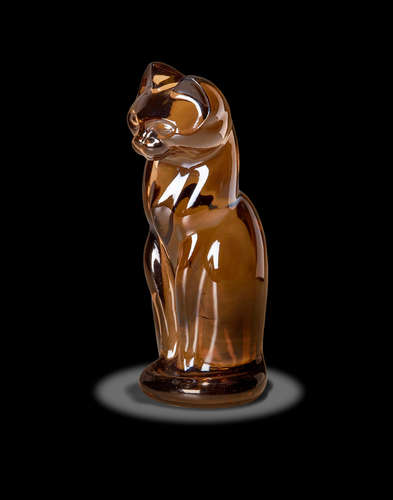 Smoky Quartz Cat Carving by Gerd Dreher