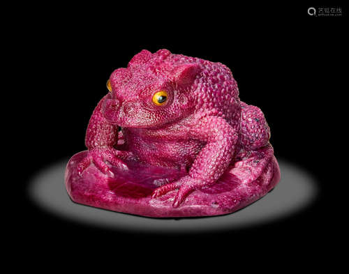 Carved Ruby Toad by Gerd Dreher