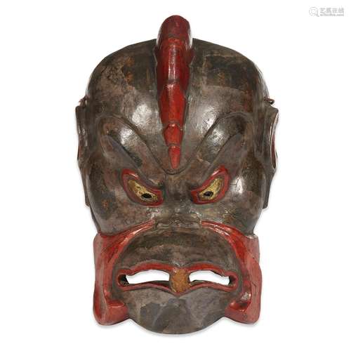 A Japanese dry lacquer Karura-type (Garuda) gigaku mask