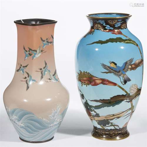 Two Japanese cloisonné vases, 