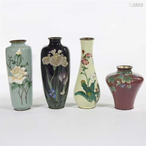 A group of four Japanese cloisonné 