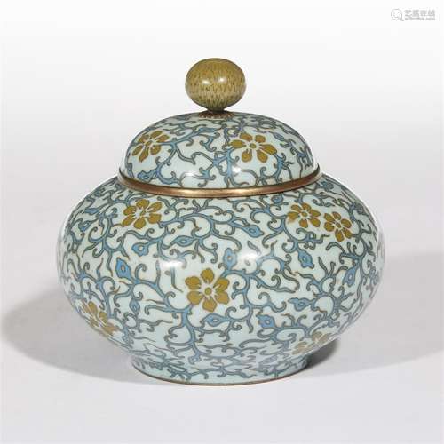 A small, finely-executed Japanese cloisonne vessel and cover