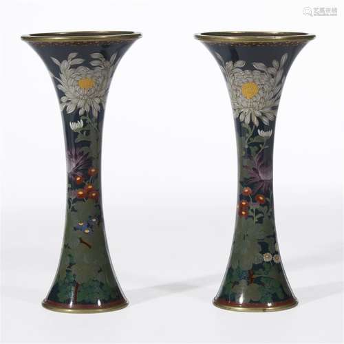 A pair of Japanese cloisonné 