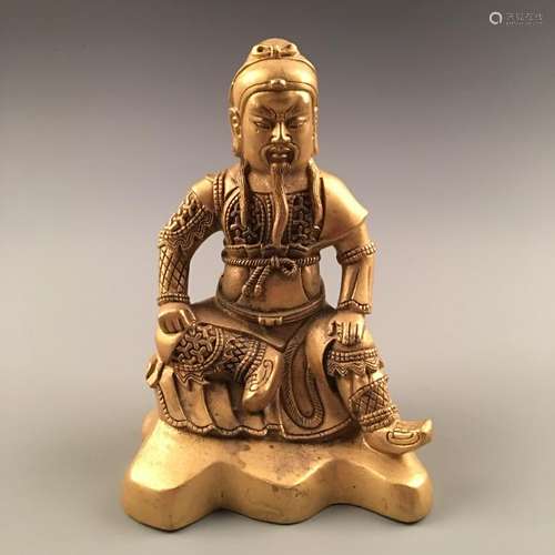 Chinese Gilt Bronze 'GuanGong' Status Figure