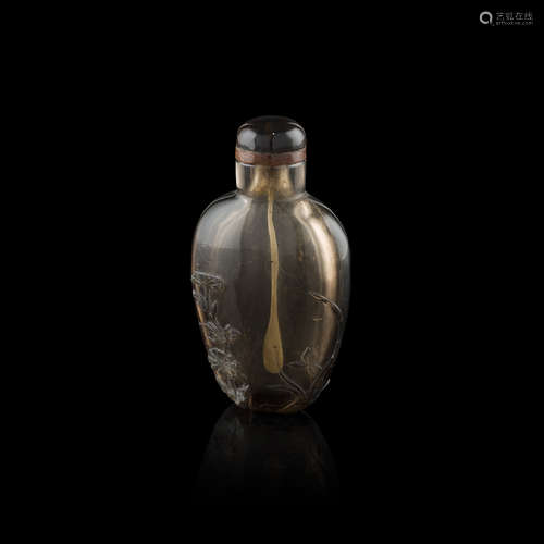 Y SMOKY QUARTZ SNUFF BOTTLE