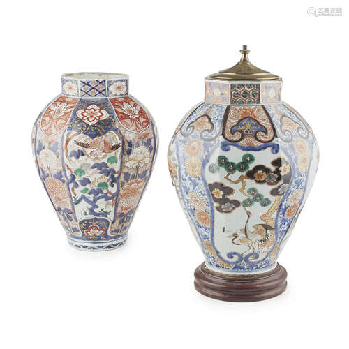 TWO LARGE IMARI FLOOR VASES