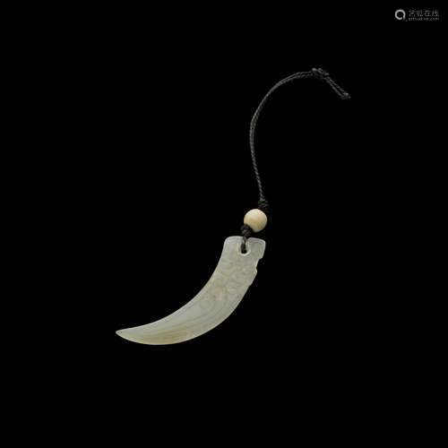 SMALL ARCHAISTIC CELADON JADE BLADE-FORM PENDANT