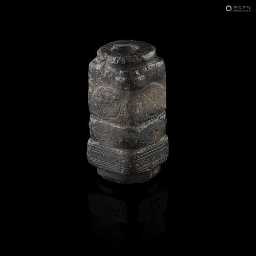 BLACK JADE CONG-FORM BEAD