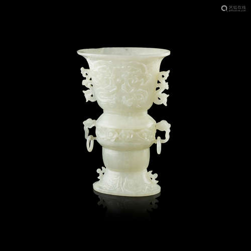 CELADON JADE GU-FORM VASE