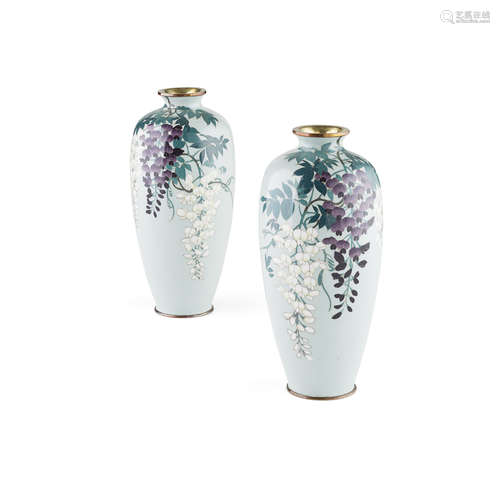 PAIR OF CLOISONNÉ ENAMEL VASES