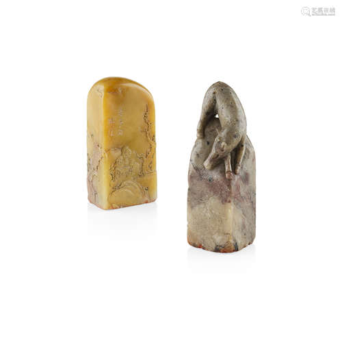 TWO SOAPSTONE SEALS