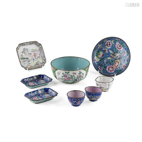 COLLECTION OF CANTON ENAMEL ARTICLES