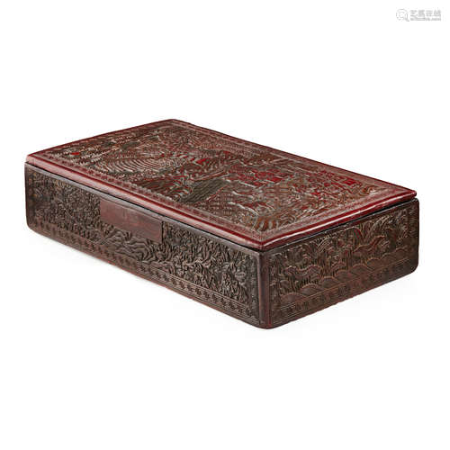 CINNABAR LACQUER BOX AND COVER