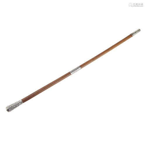 SILVER MOUNTED WALKING CANE