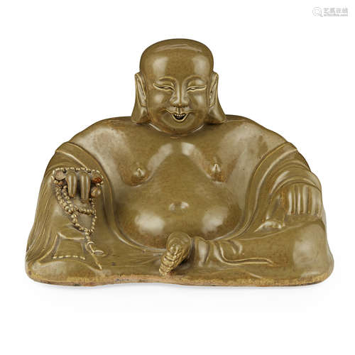 TEADUST-GLAZED FIGURE OF BUDAI