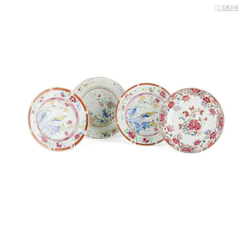 FOUR FAMILLE ROSE DISHES