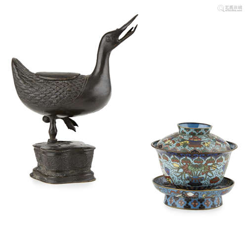 BRONZE CENSER IN THE FORM OF A DUCK