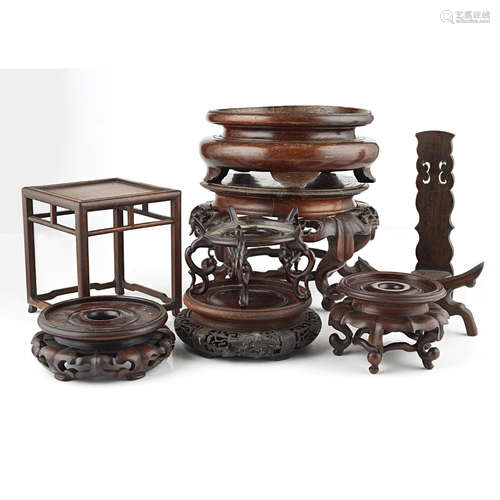 COLLECTION OF WOODEN STANDS