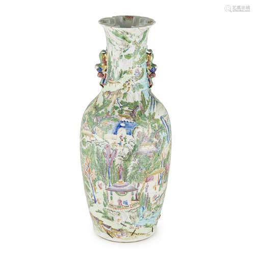 LARGE CANTON FAMILLE ROSE VASE