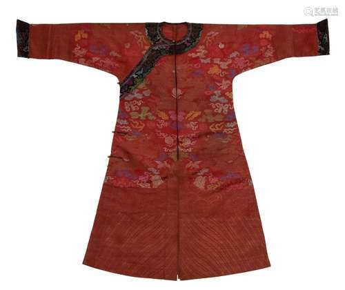 Chinese Dark Red Robe, 19th Century