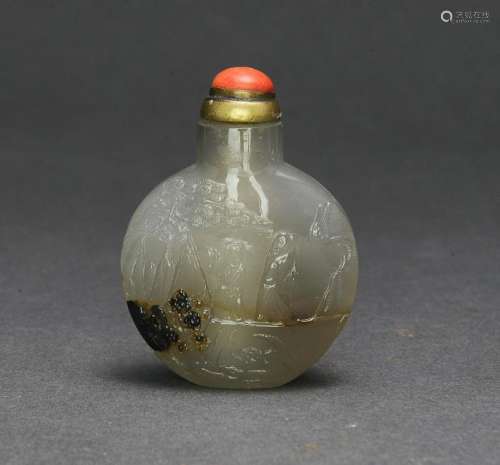 Chinese Agate Snuff Bottle, 18th - 19th Century
