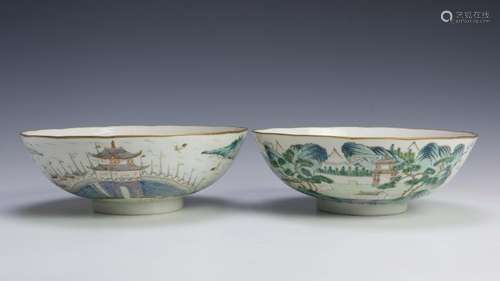 Pair of Chinese Famille Rose Bowls, Early 19th C.