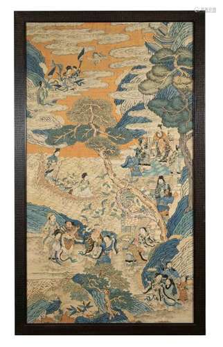 Chinese Kesi Longevity Celebration Panel, 19th C.